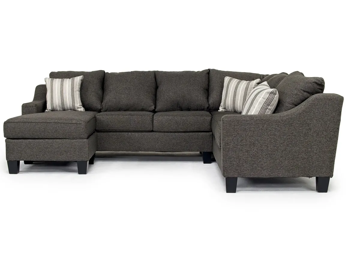 Lucy Tux Sofa Chaise Sectional In Splash Linen, Right Facing