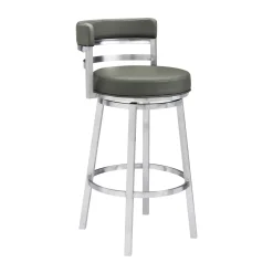 Madrid Counter Height Stool In Auburn & Brown, Swivel
