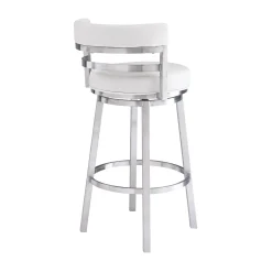 Madrid Counter Height Stool In Auburn & Brown, Swivel