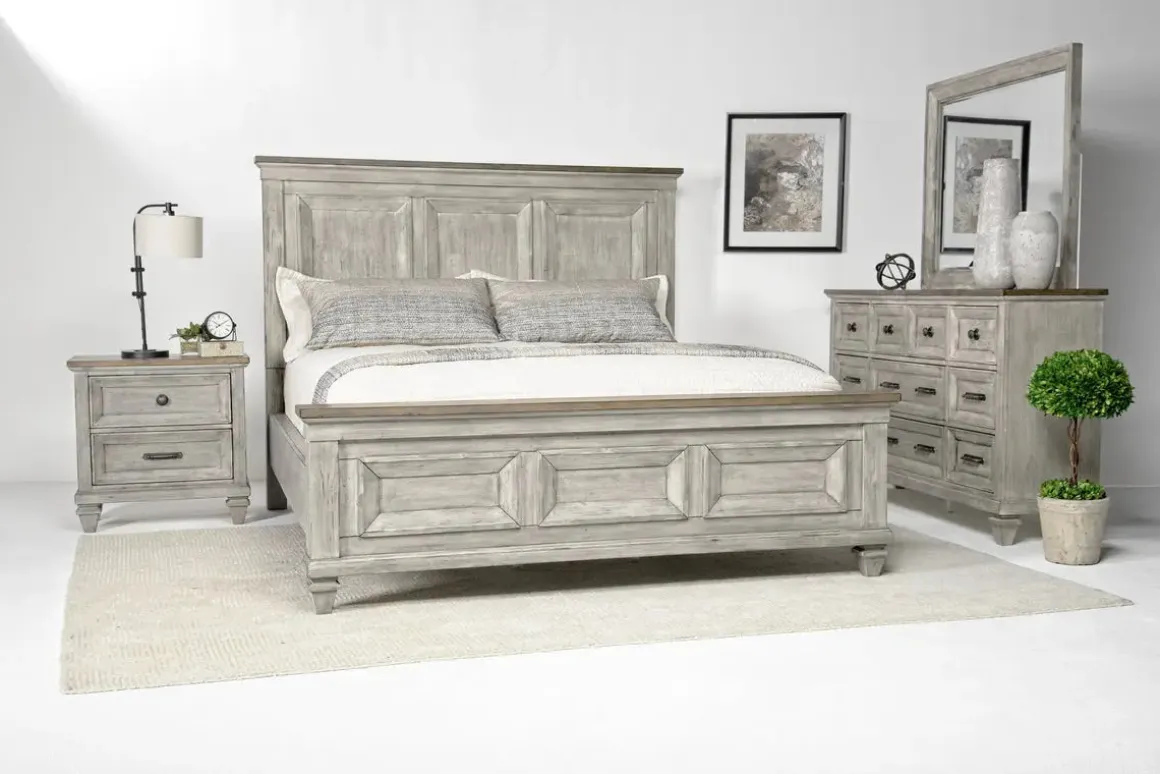 Mariana Panel Bed In Vintage Creme, Queen