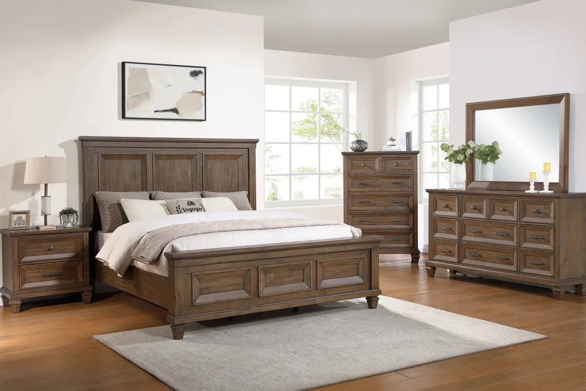 Mariana Panel Bed In Vintage Creme, Queen