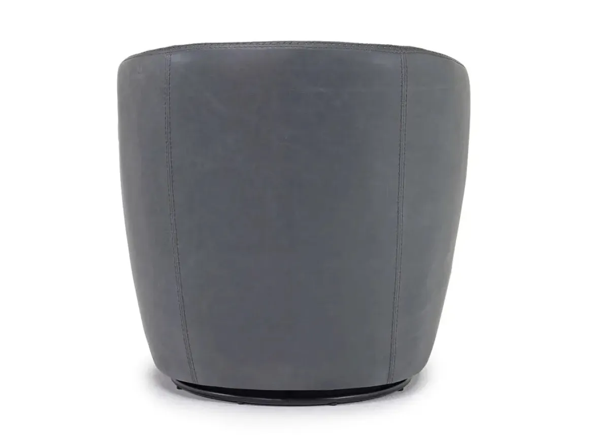 Market Swivel Club Chair In Noce Taupe Leather