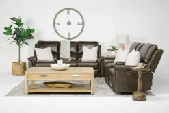 Martina 2 Power Loveseat In Dark Brown