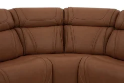 Max 6 Piece 2 Power Sectional In Aline Timber Leather