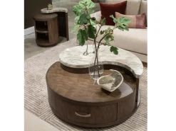 Mcpherson Round Coffee Table In Burnt Umber