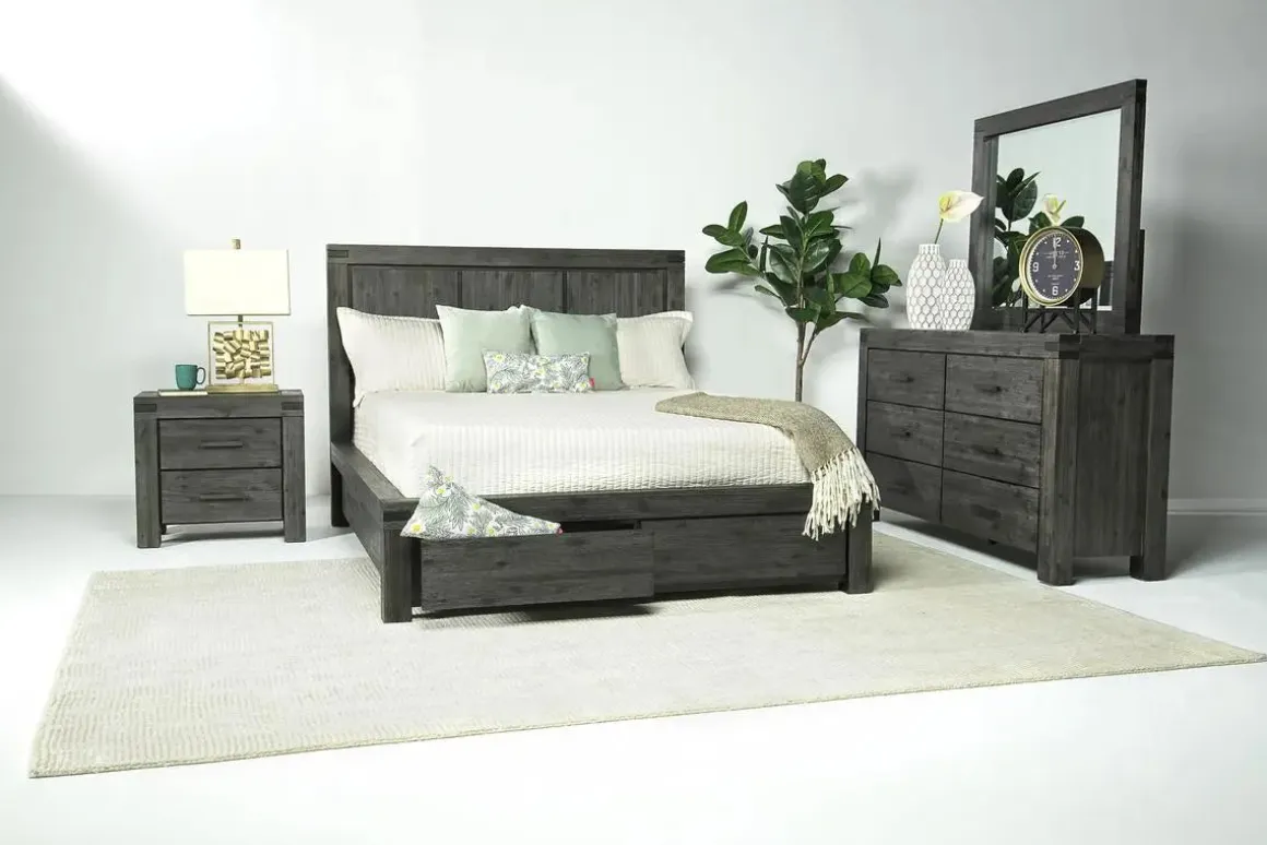 Meadow Panel Bed W/ Storage In Brown, Full