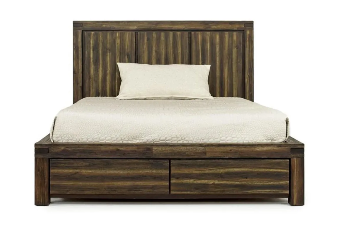 Meadow Panel Bed W/ Storage In Brown, Full