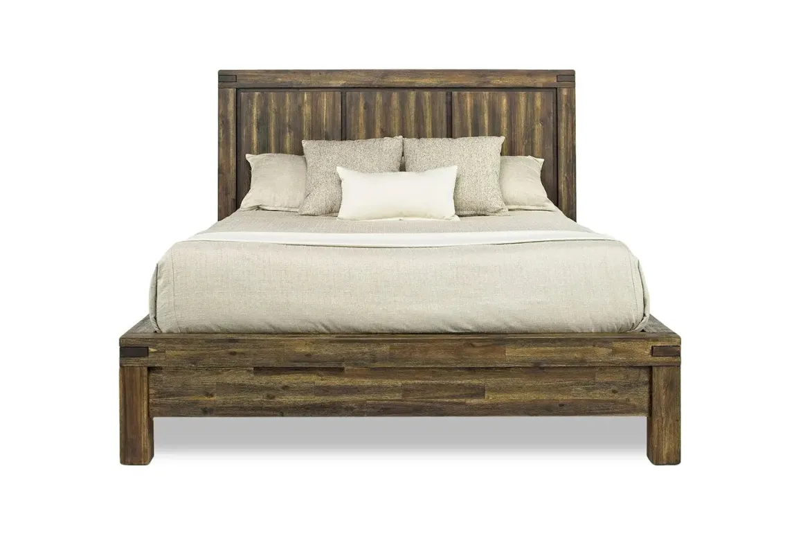 Meadow Panel Storage Bed, Dresser, Mirror & Nightstand In Gray, Full