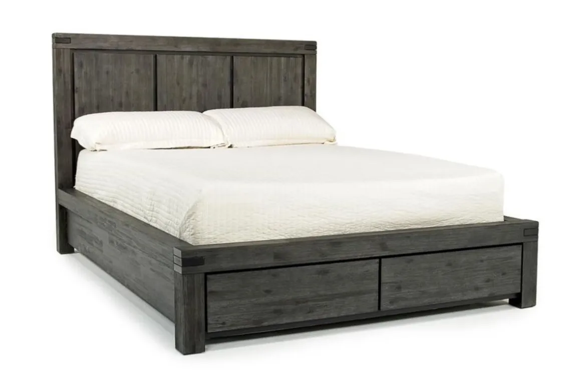 Meadow Panel Storage Bed, Dresser, Mirror & Nightstand In Gray, Full