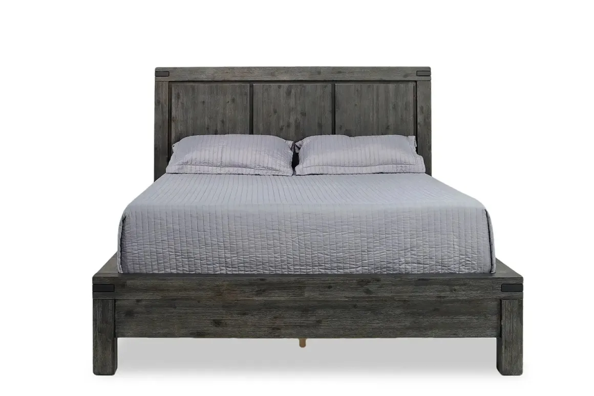 Meadow Panel Storage Bed, Dresser, Mirror & Nightstand In Gray, Full