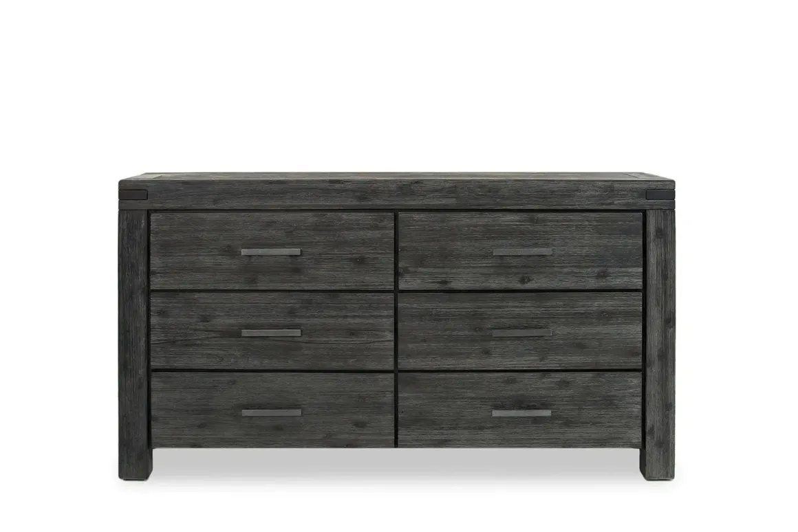 Meadow Panel Storage Bed, Dresser, Mirror & Nightstand In Gray, Full