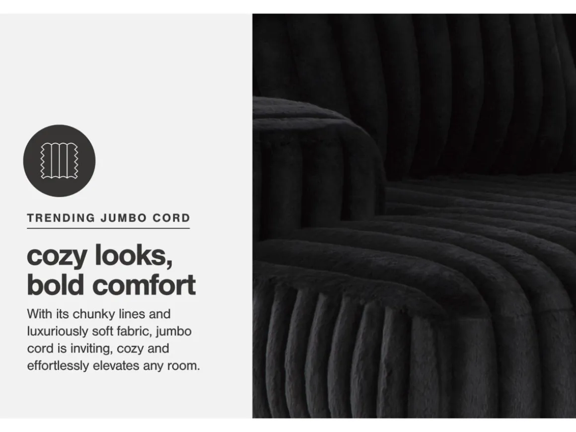 Midnight Madness 4 Piece Chaise Sectional In Onyx, Right Facing
