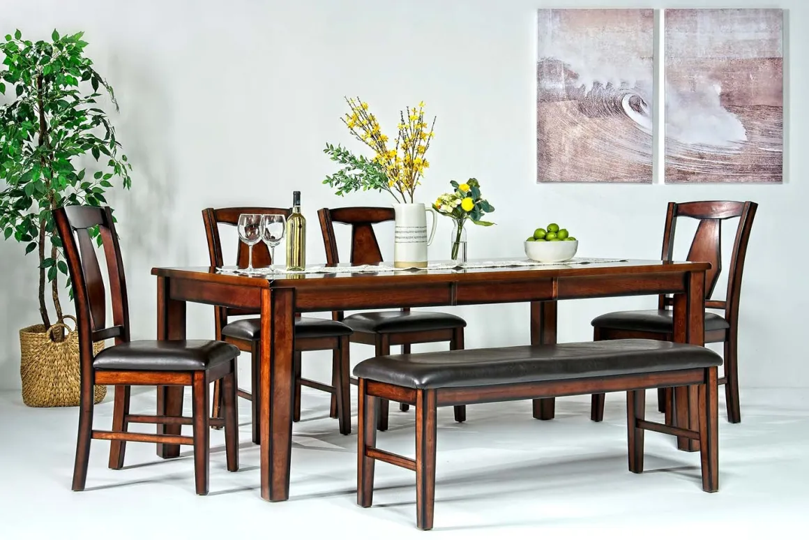 Napa Dining Bench In Brown