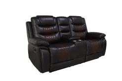 Nikko Reclining Sofa & Console Loveseat In Brown