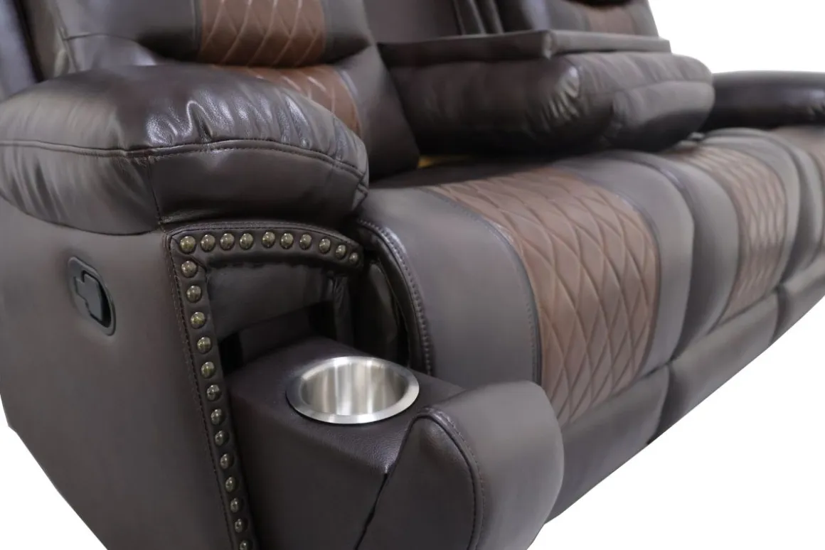 Nikko Reclining Sofa In Brown