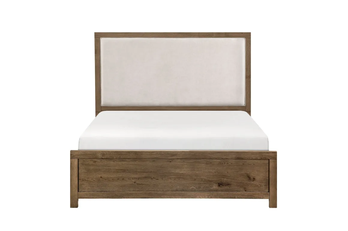 Oaklyn Upholstered Panel Bed In Brown, Queen