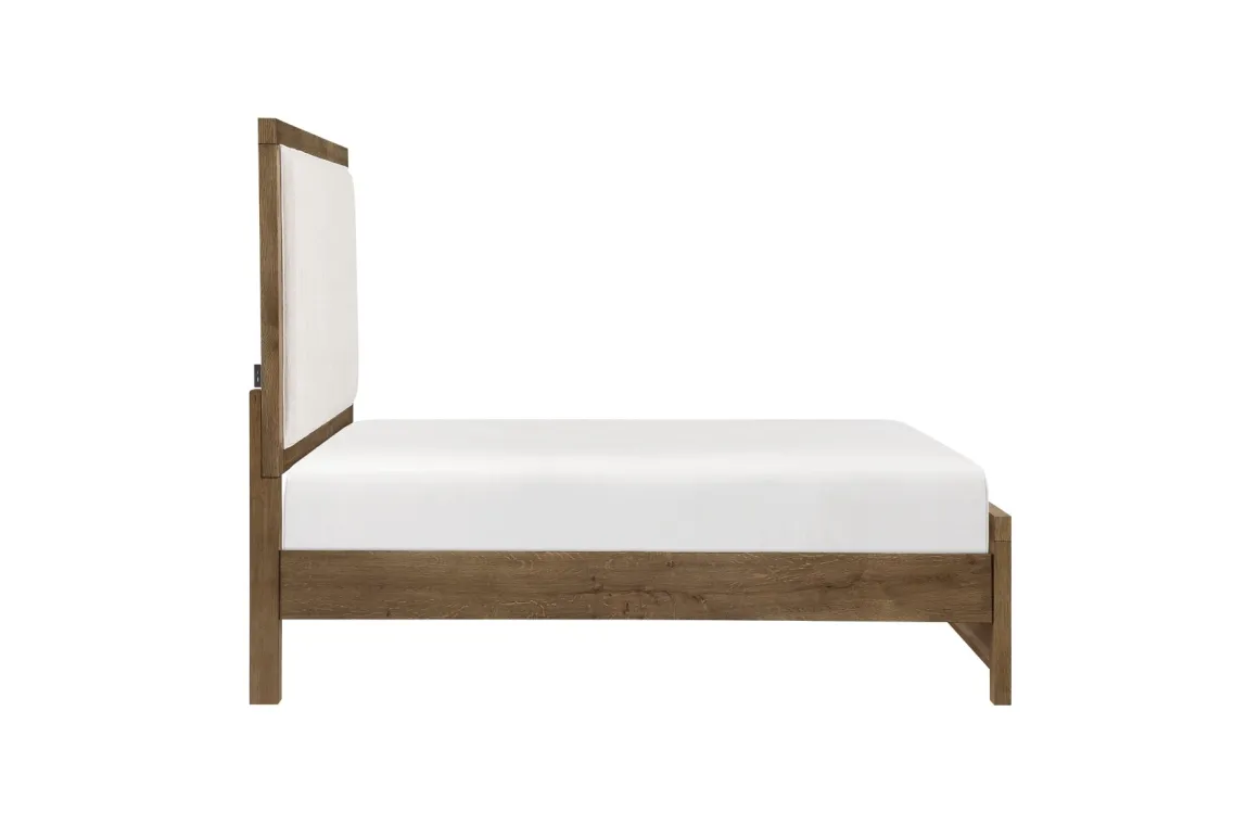 Oaklyn Upholstered Panel Bed In Brown, Queen