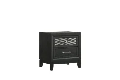 Obsidian Panel Bed, Dresser, Mirror & Nightstand In Black, Queen