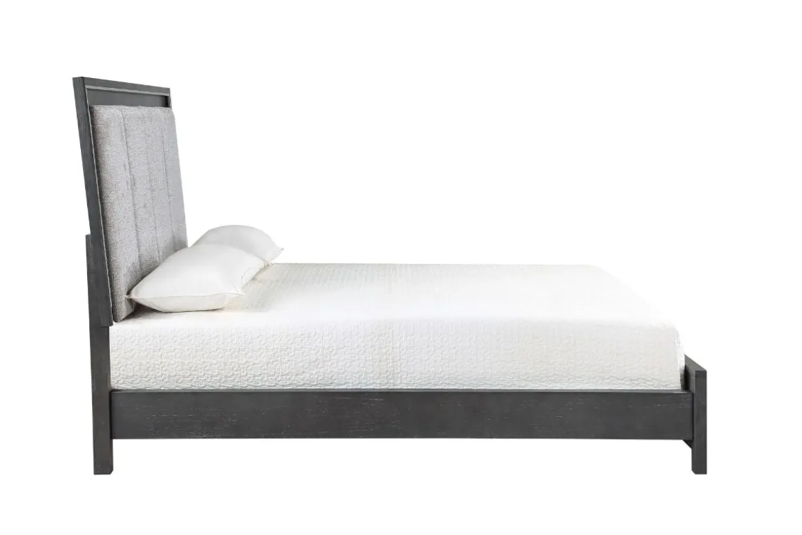 Odessa Panel Bed In Charcoal, Queen