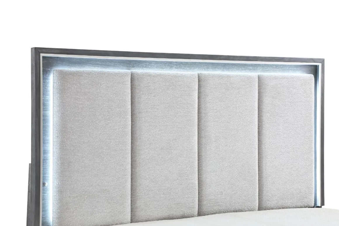 Odessa Panel Bed In Charcoal, Queen