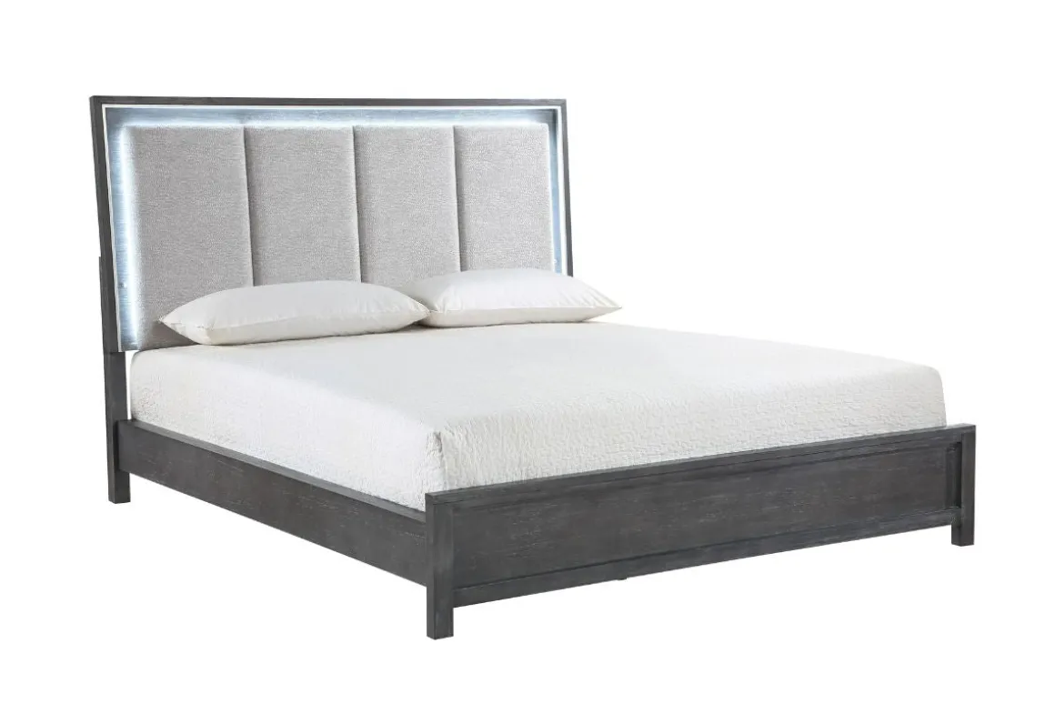 Odessa Panel Bed In Charcoal, Queen