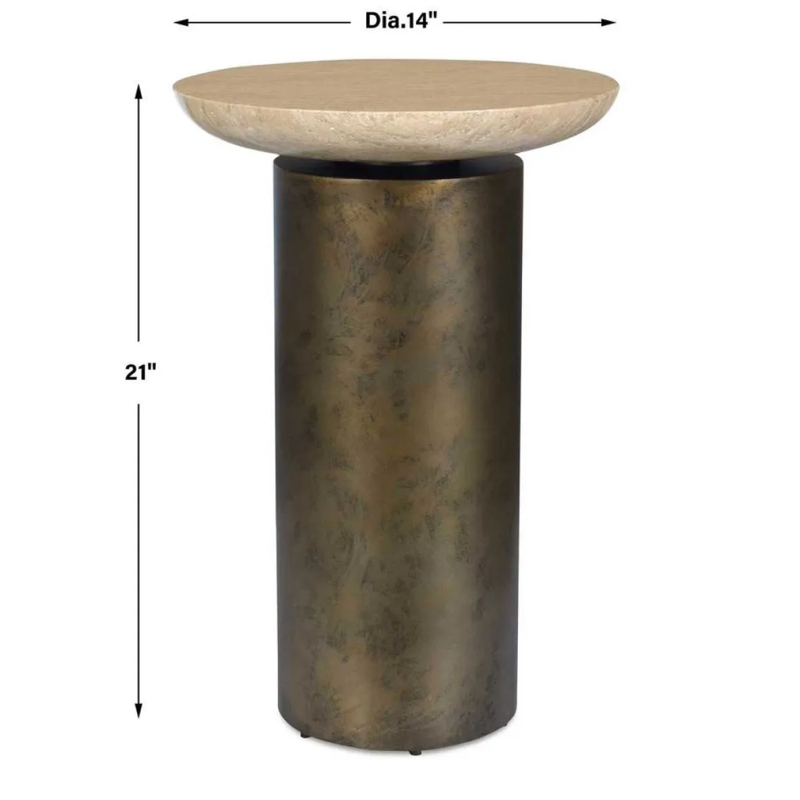 Olso Outdoor Round Accent Table In Brass