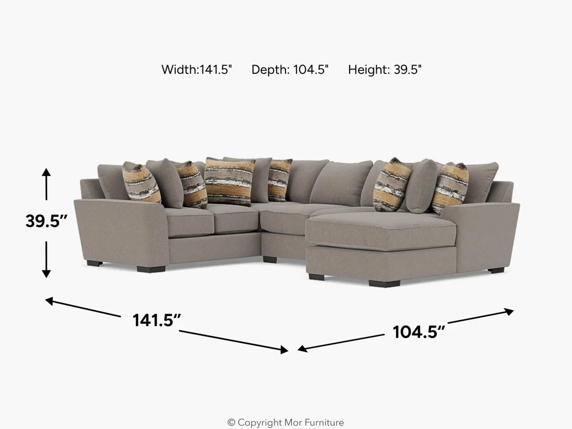 Oracle Tux Loveseat Chaise Sectional In Envy Ebony, Left Facing, Down