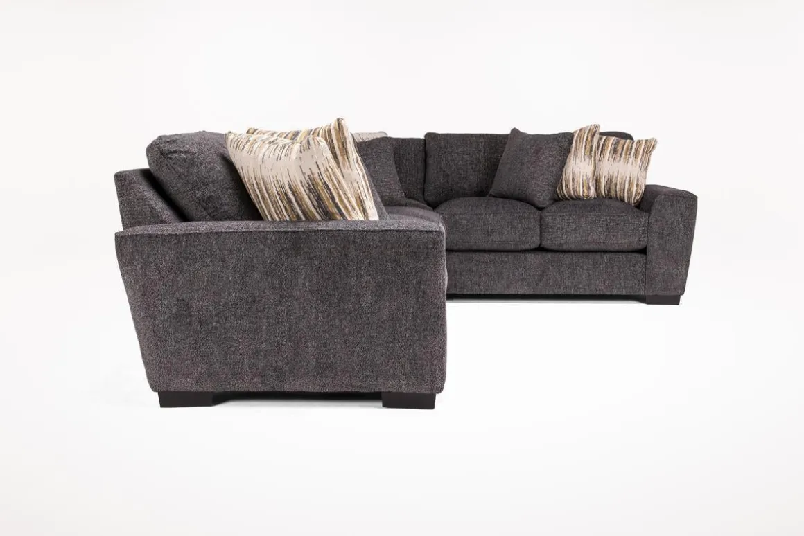 Oracle Tux Sofa Sectional In Envy Ebony, Left Facing, Down