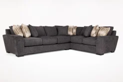 Oracle Tux Sofa Sectional In Envy Ebony, Left Facing, Down