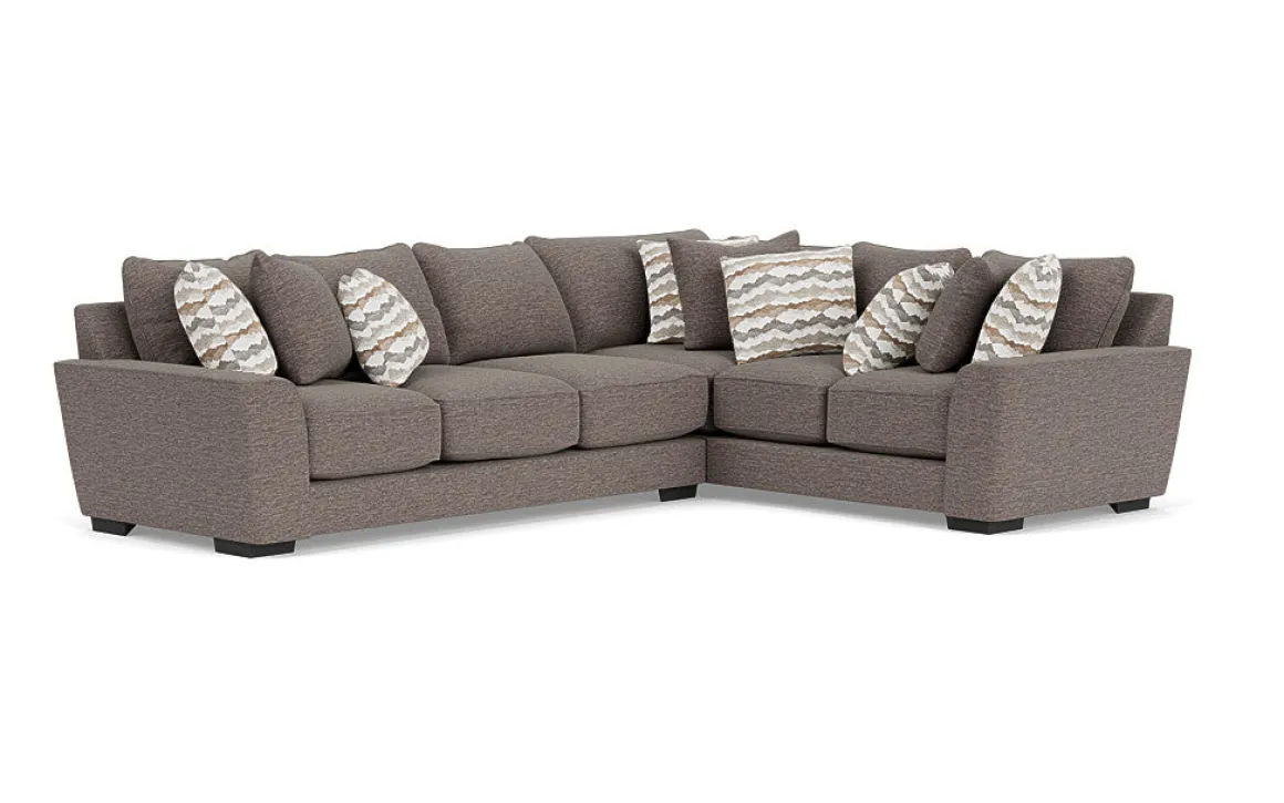 Oracle Tux Sofa Sectional In Envy Ebony, Left Facing, Down