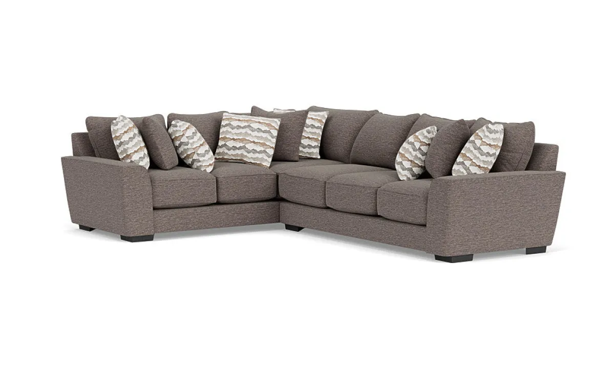 Oracle Tux Sofa Sectional In Envy Ebony, Left Facing, Down