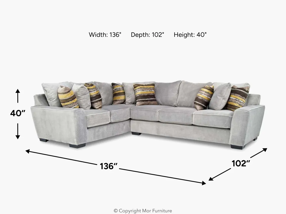 Oracle Tux Sofa Sectional In Envy Ebony, Left Facing, Down