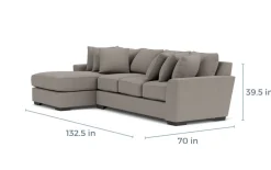 Oracle Xl Sofa Chaise In Envy Ebony, Left Facing, Down