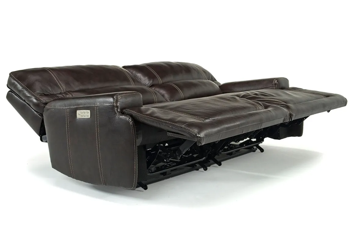 Oslo 3 Power Sofa In Brown Leather