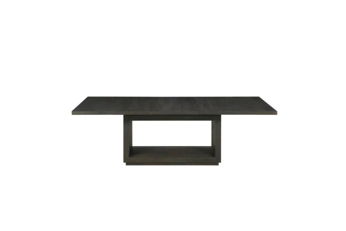 Oxford Dining Table & 4 Chairs & Bench In Basalt Gray