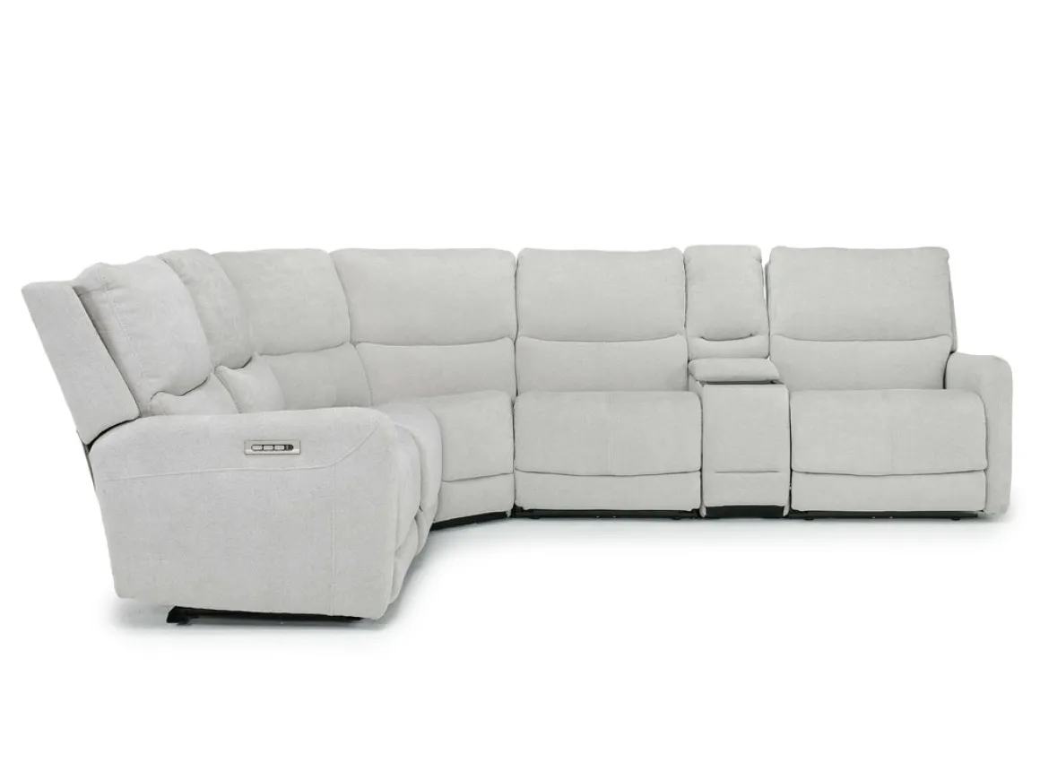 Palencia 6 Piece 3 Power Sectional W/ 3 Power Armless Recliner In Trento Dove