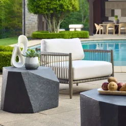 Parra Outdoor End Table In Gray