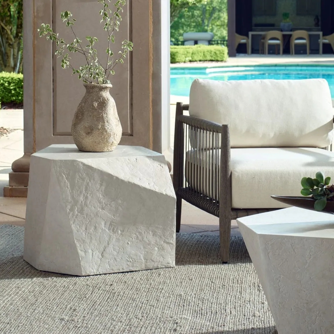 Parra Outdoor End Table In Gray