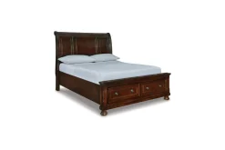 Porter Storage Bed, Dresser, Mirror, Nightstand In Rustic Brown, Queen