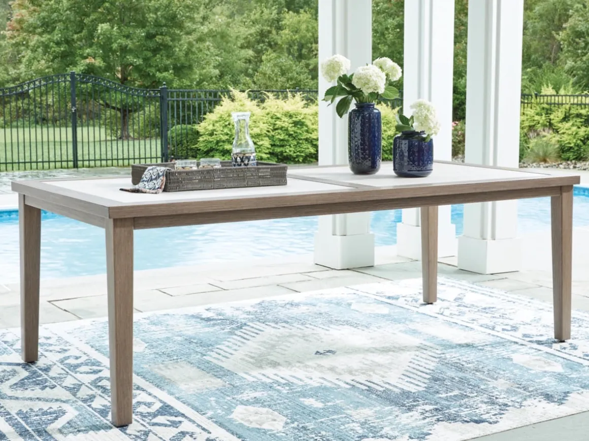 Rainier Outdoor Dining Table In Brown