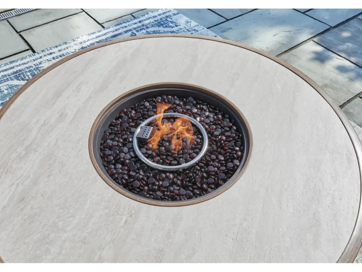 Rainier Outdoor Firepit In Brown/Beige