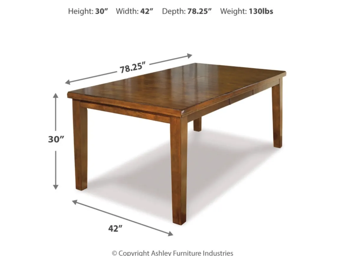 Ralene Extendable Dining Table & 6 Chairs In Brown