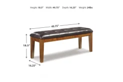 Ralene Extendable Dining Table, 4 Chairs & Bench In Brown