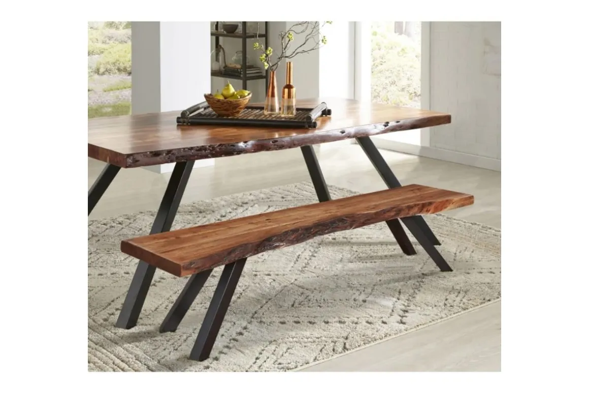 Reese Dining Table & Bench In Natural