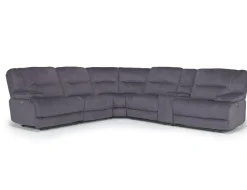 Retreat 6 Piece Power Sectional W/ Power Armless Recliner In Cognac Leather