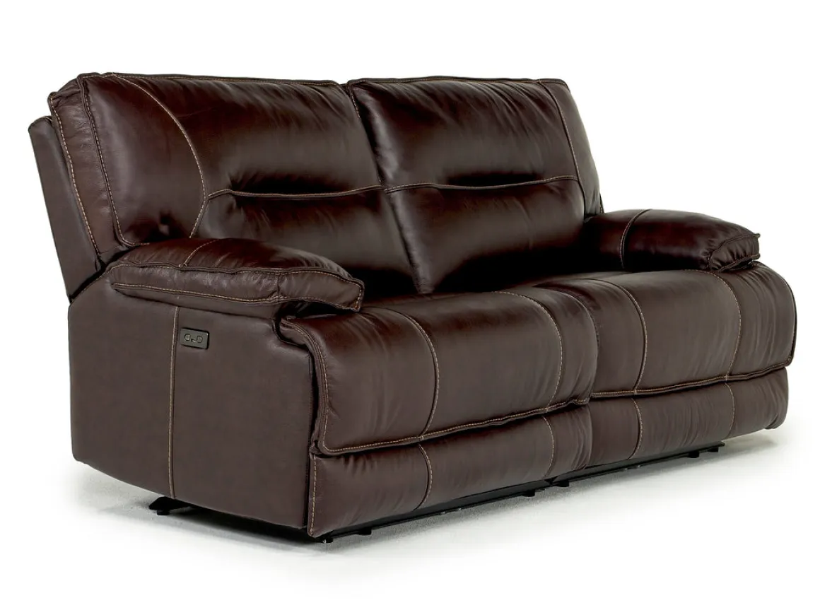 Retreat Power Loveseat In Cognac Leather