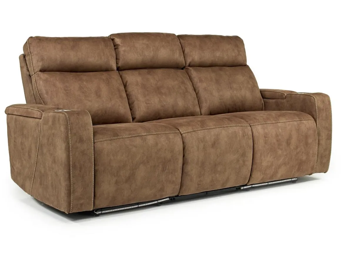 Rhys 2 Power Sofa In Brown