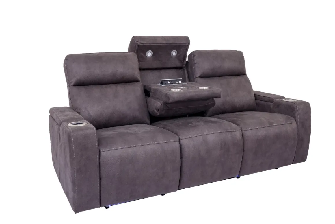 Rhys 2 Power Sofa In Brown