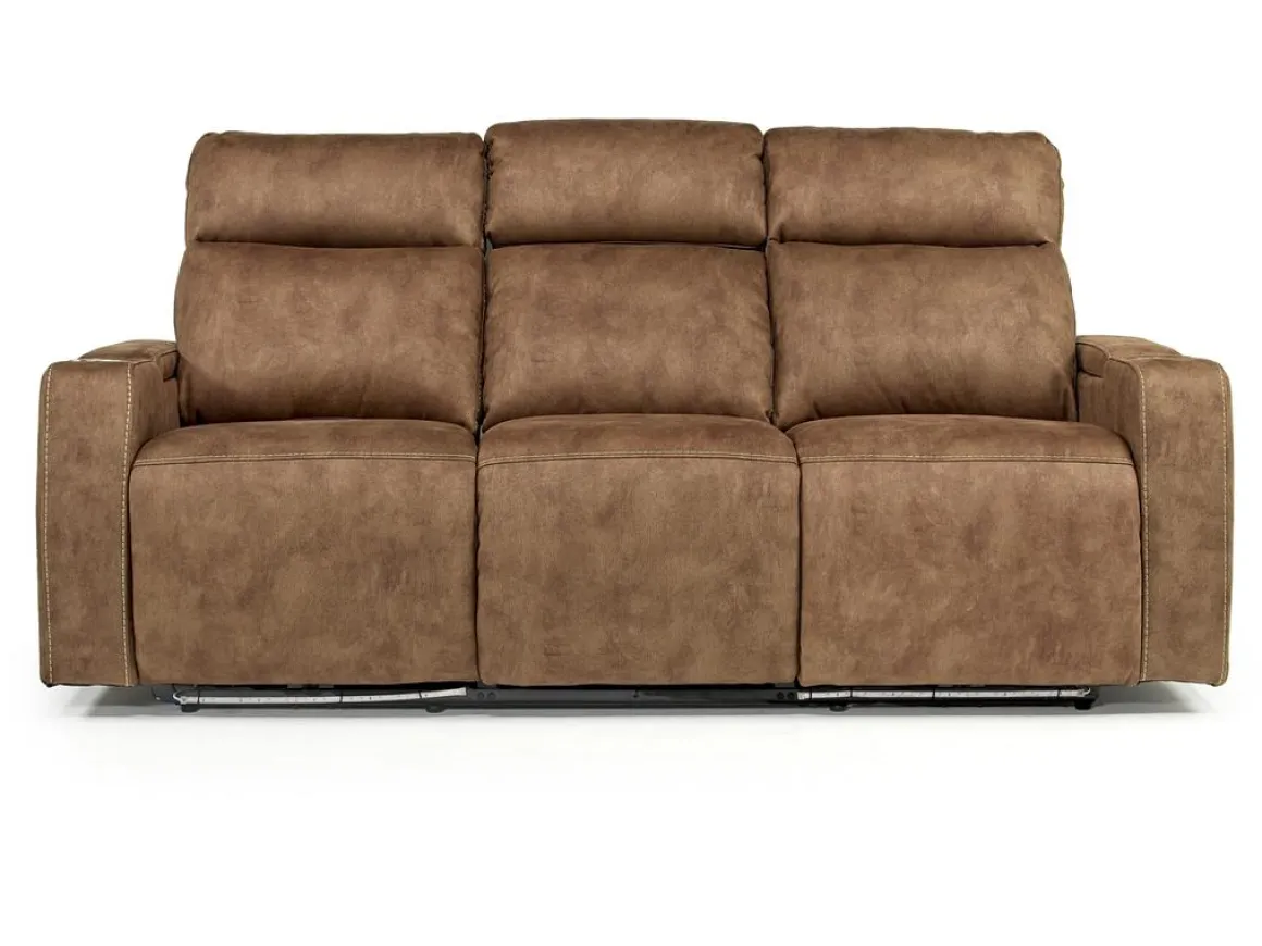 Rhys 2 Power Sofa In Brown