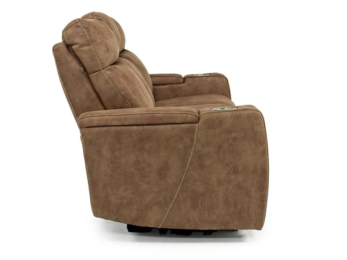 Rhys 2 Power Sofa In Brown